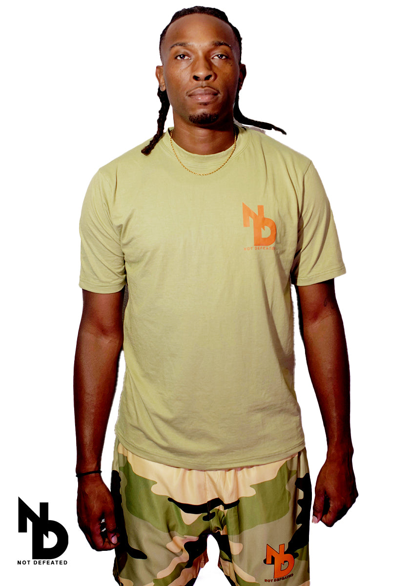 OLIVE GREEN T-SHIRT & CAMO Shorts SET