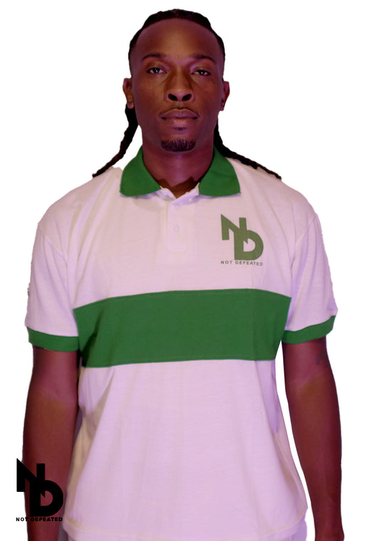 White & Green Polo T-Shirt