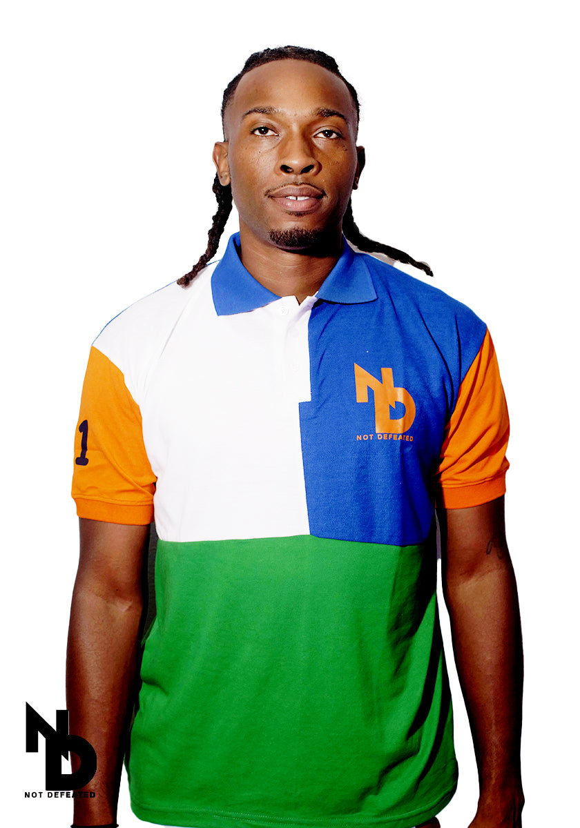 Blue , Green, White & Orange Polo T-Shirt