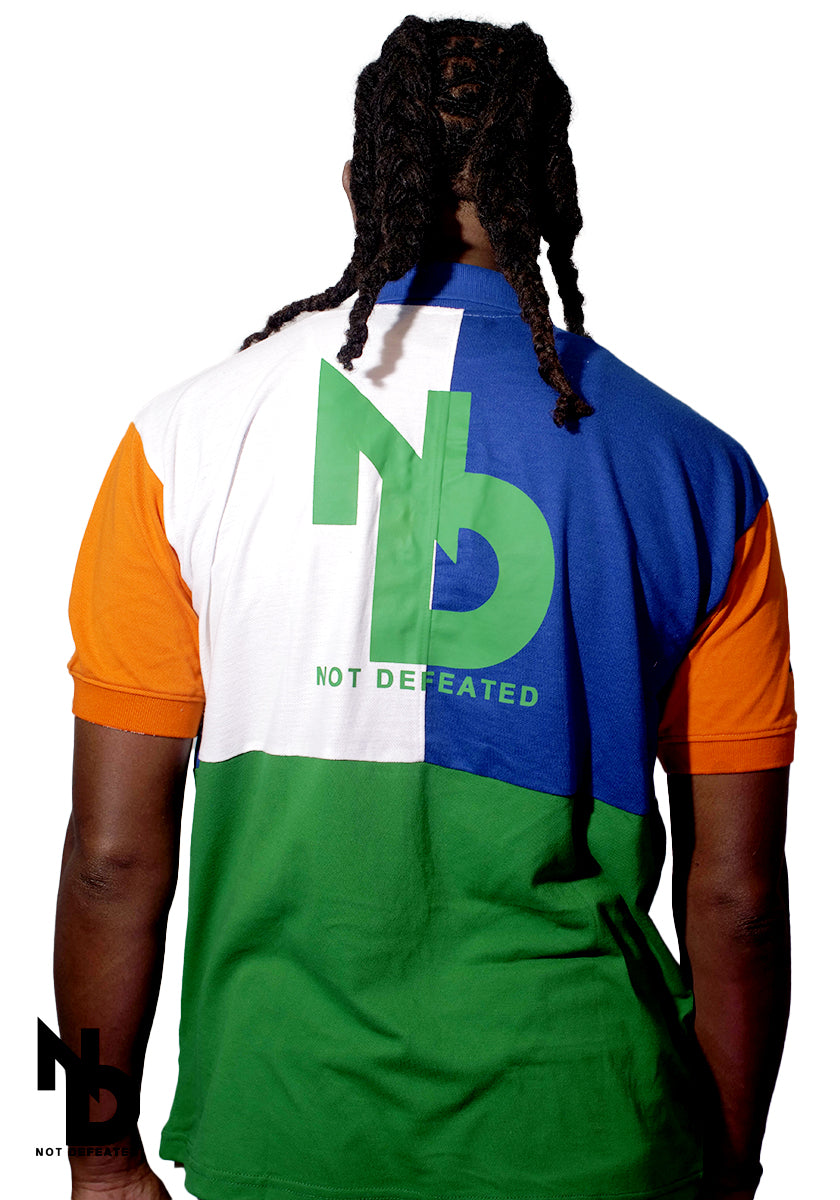 Blue , Green, White & Orange Polo T-Shirt