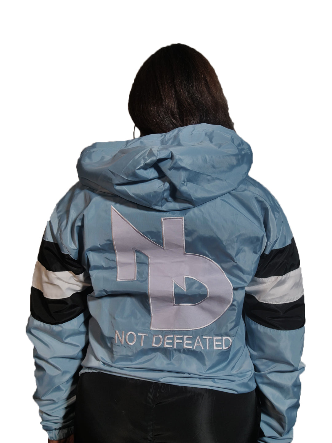 Womens Sky Blue and Black Windbreaker