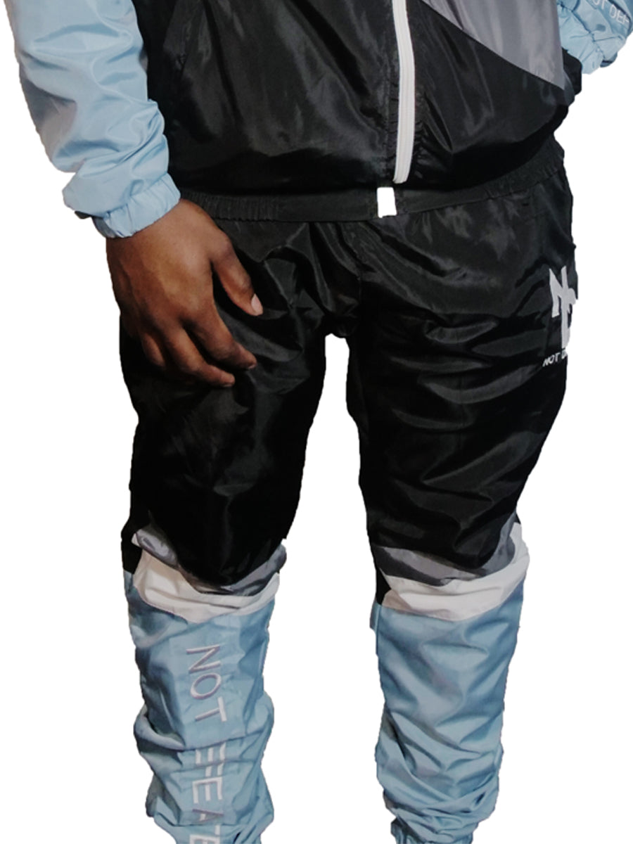 Blue and Black Windbreaker Pants