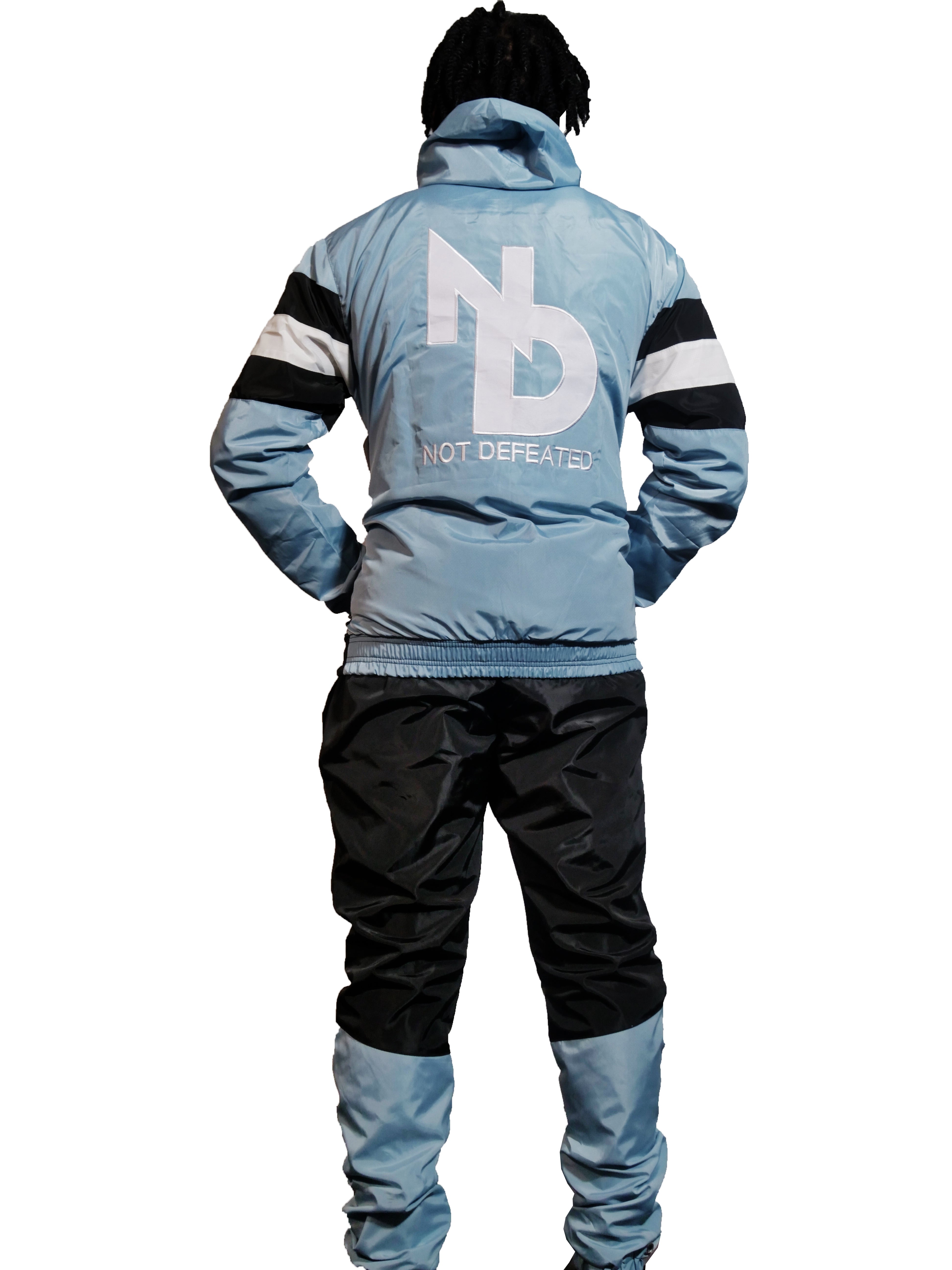 Blue and Black Mens ND Windbreaker suit – Not Defeated