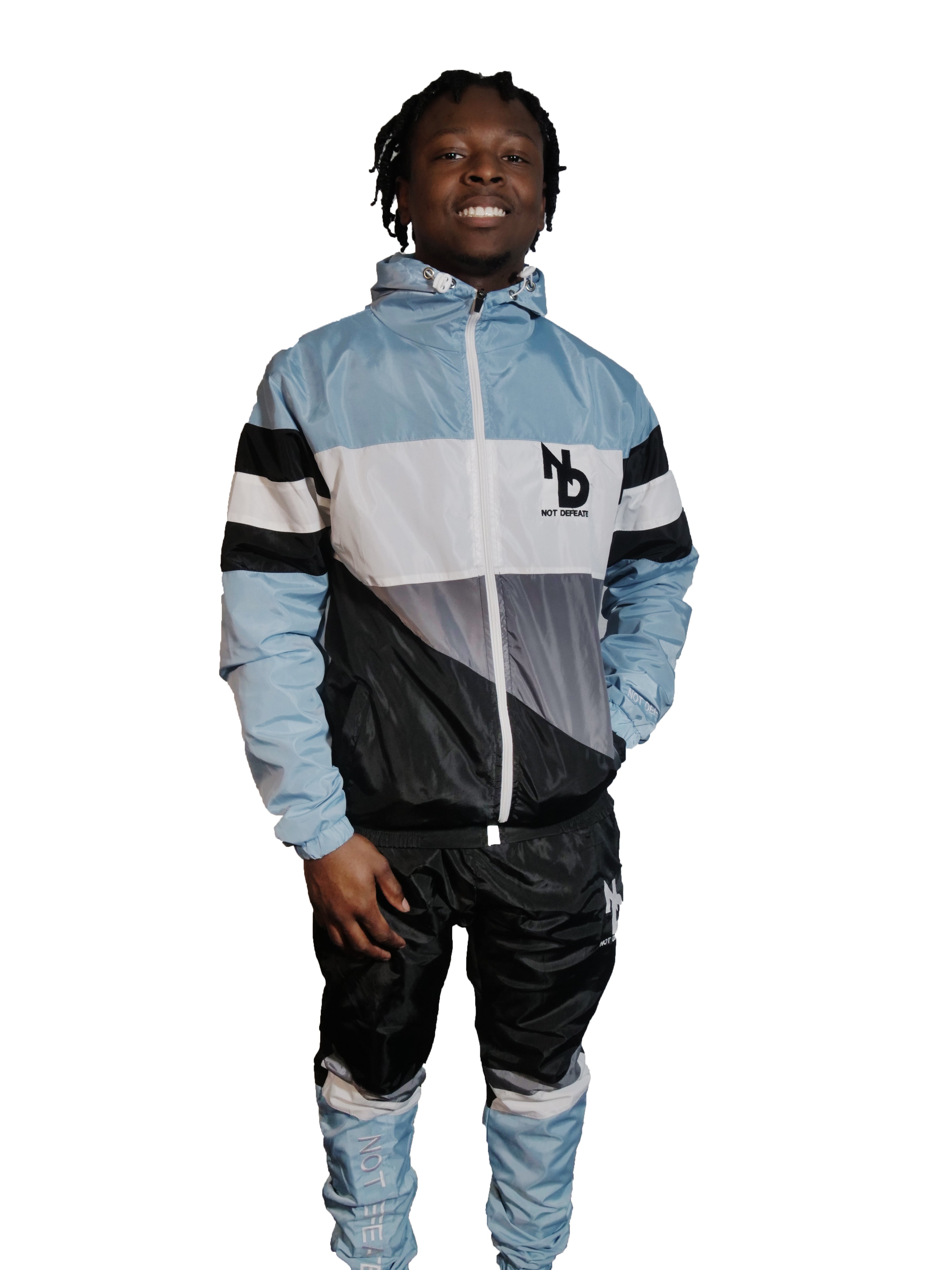Blue and Black Mens ND Windbreaker suit – Not Defeated