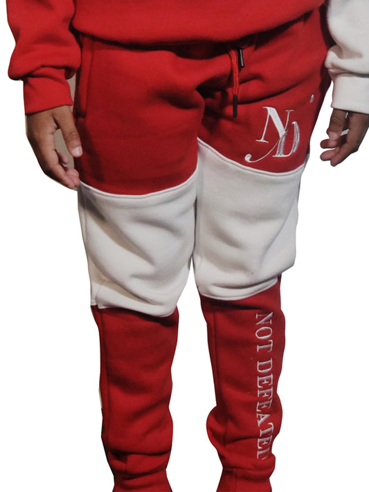 Red and White Kids Joggers