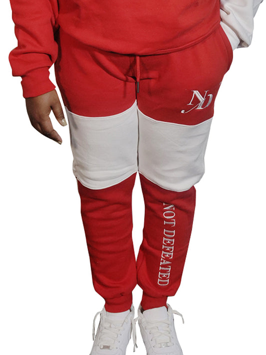 Red and White Sweater Joggers