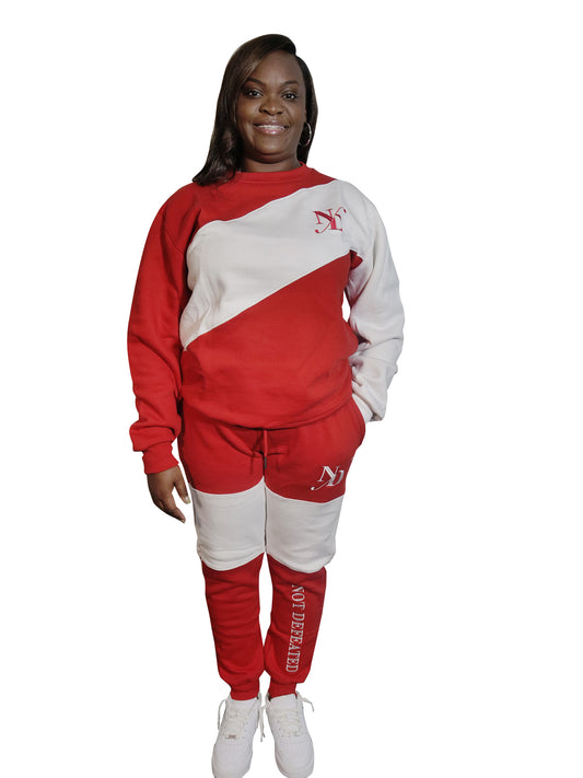 Red and White ND Jogger Set